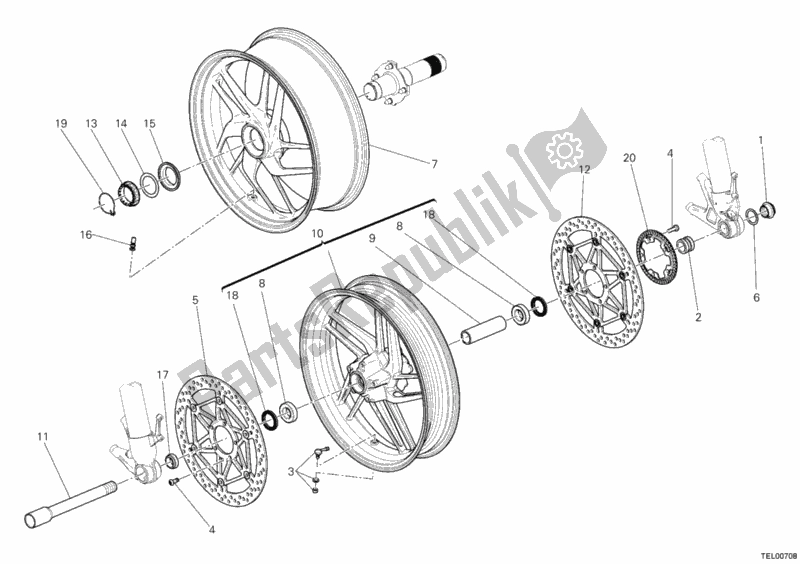 Todas as partes de Rodas do Ducati Superbike 1199 Panigale ABS 2012